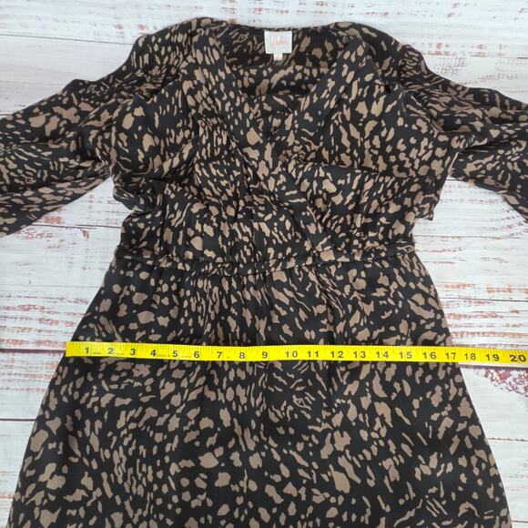 Parker Leopard Print Dress 100% Silk S Lightweight Flowy Whimsigoth Mobwife Glam - Picture 13 of 16